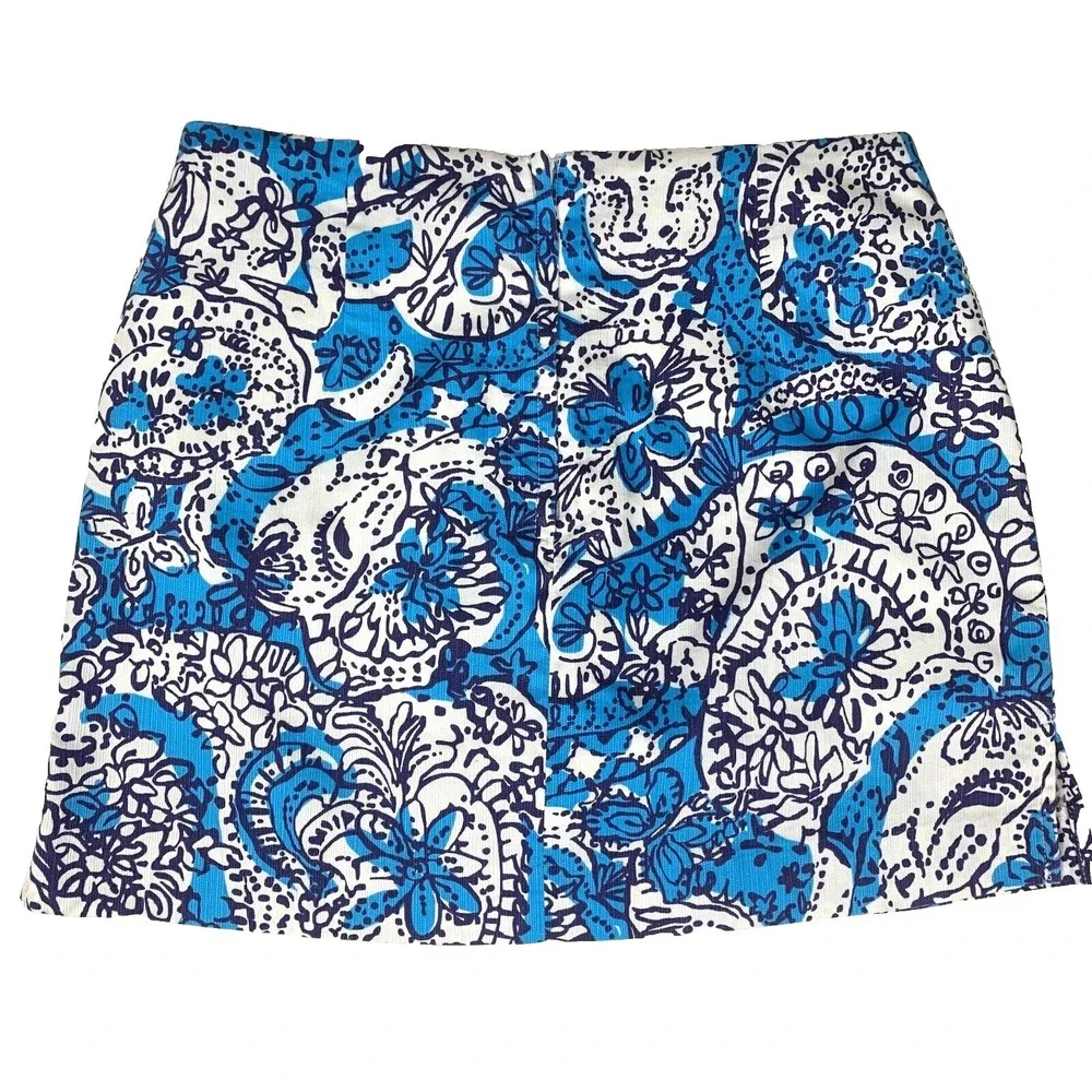 Lilly Pulitzer Marigold Skort Hippy Hippy Shake Lace sz 0‎ Ariel Blue Navy